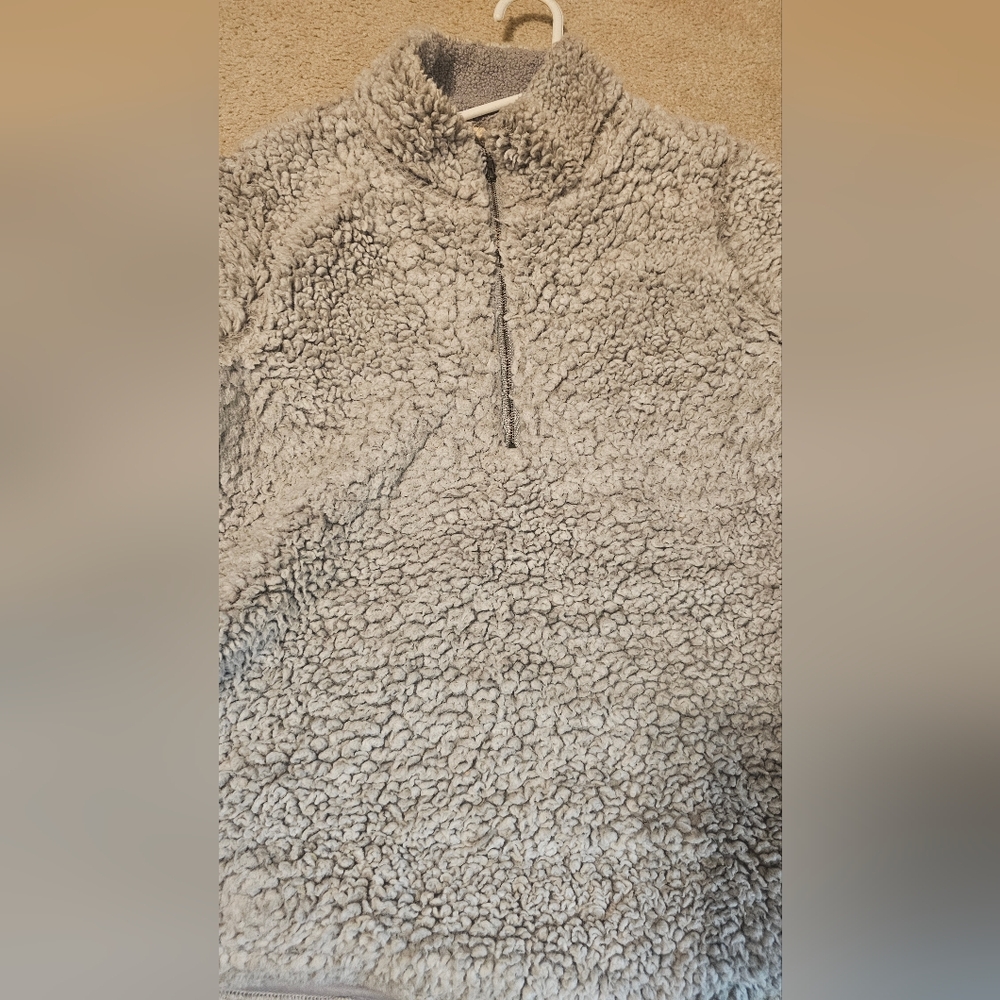 ENTRO COZY GRAY SHERPA PULLOVER SIZE LARGE - Picture 5 of 10